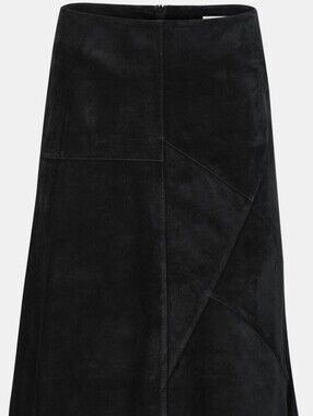 County Clothing Company Suede Leather Midi Skirt